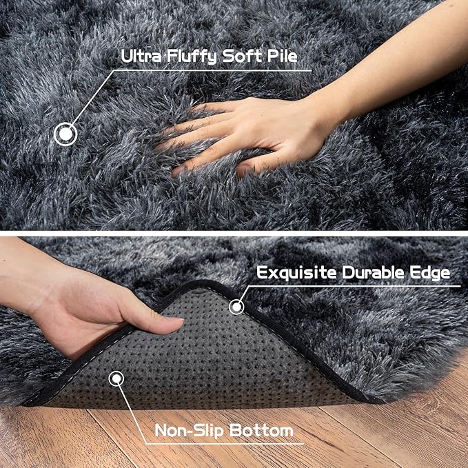Pionblank Fluffy Area Rug for Bedroom 4x6 Feet, Indoor Plush Carpet, Shag Soft - Image 6