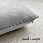 GIGIZAZA Big Velvet Pillow Covers 26x26 Silver Grey Pack of 2 Square Modern - Image 5