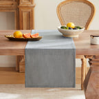 ZeeMart Rustic Cotton Linen Table Runner, 13x72 Inches Blue Ashes