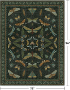 6x8 Dark Green Washable Dining Room Rug - Image 2