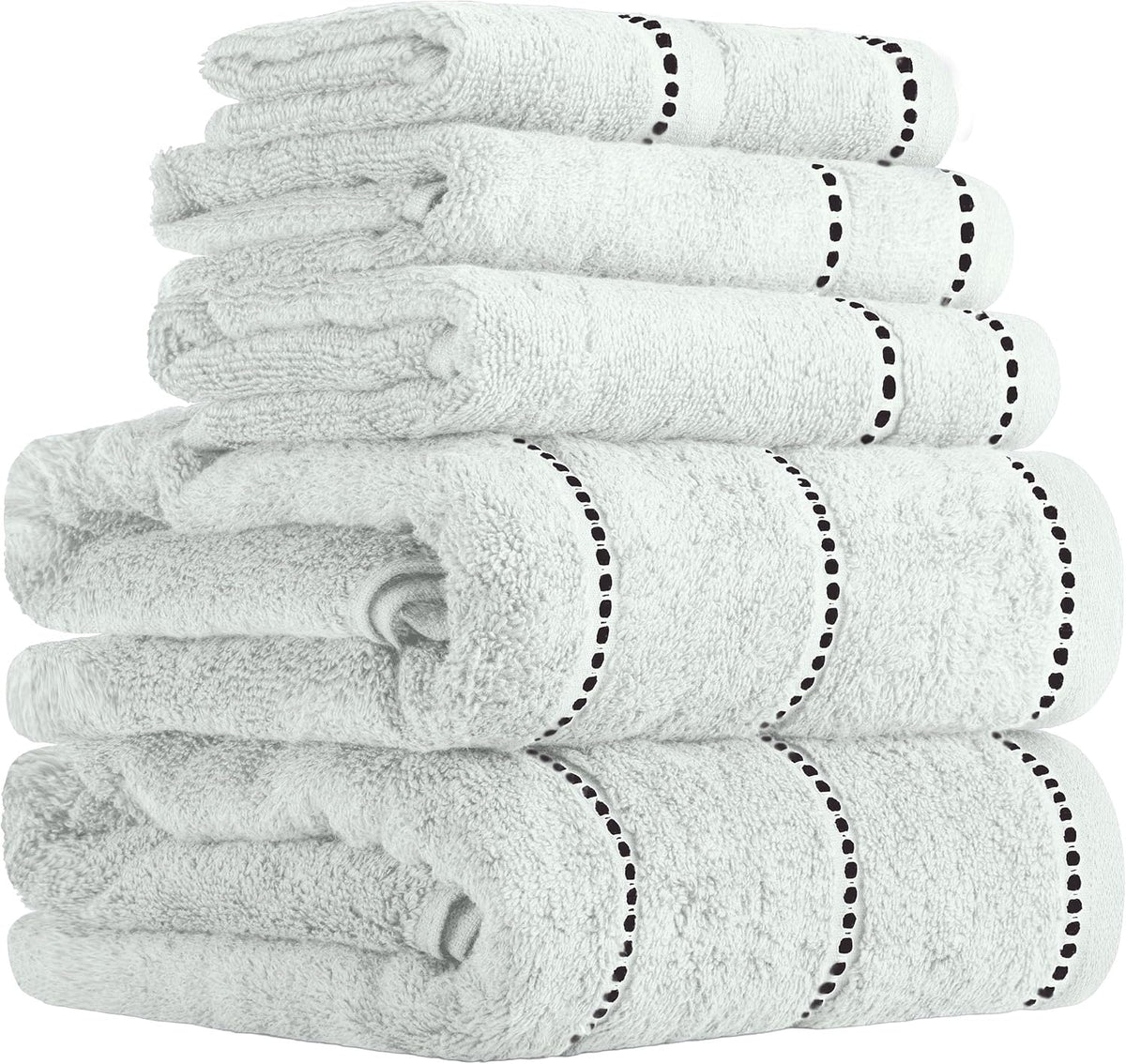 Bedford Home Bathroom Towels Set, Chocolate Brown, Set of 6