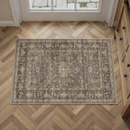 2x3 Washable Area Rug for Entryway Kitchen Vintage Brown Non Slip Low Pile Door - Image 3