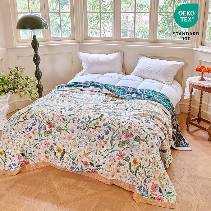 MSGKV The Boho Layer: 50"x60" Cotton Throw Blanket – Lightweight & Reversible - Image 7