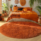 Amdrebio Burnt Orange Round Circle Rug 4Ft - Image 5