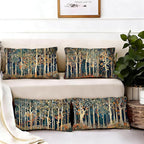 Rustic William Morris Inspired Forest Decor Pillow Covers 12x20 Set of 4 - Image 4
