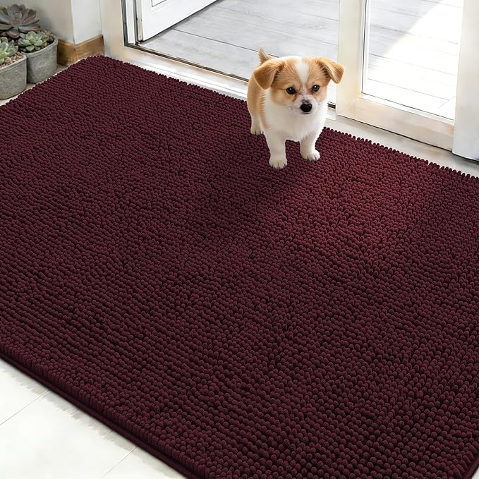 OLANLY Dog Door Mat for Muddy Paws 50x30, Absorbs Moisture and Dirt, Absorbent by OLANLY