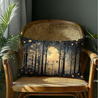 Rustic Night Moon William Morris Inspired Forest Gold Pillow Covers 18x18 - Image 4