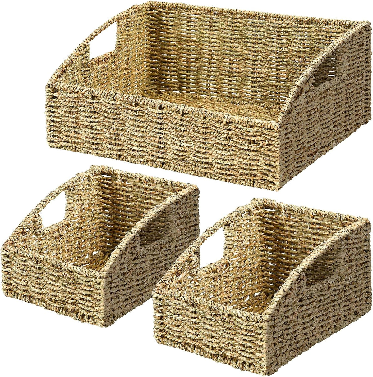Pantry Baskets Organization, Wicker Storage Basket Green