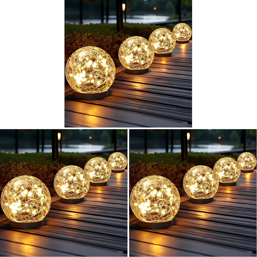 JKIMK Solar Globe Lights Outdoor Waterproof-Solar Balls for Garden