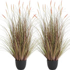 4ft 2-Pack Artificial Cattail Reed Grass, 47.2’’ Fake Indoor Outdoor Plants