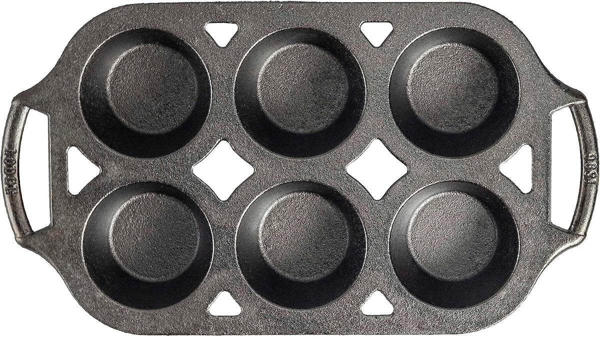 Lodge Pre-Seasoned Cast Iron 6 Wells Muffin Baking Pan, PFAS-Free