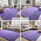 8x10 Area Rugs for Living Room Rug: Soft Fluffy Shag Purple Rugs for Bedroom - Image 7