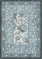 GarveeHome Provence Misty Blue 3x5 Rug Washable Non-Slip Low-Pile Indoor Rugs - Image 4