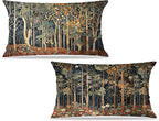 Rustic William Morris Inspired Autumn Forest Pillow Covers 12x20 Set of 2 by Unknown