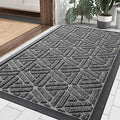 Smiry Front Door Mat Outside Entrance, Heavy Duty Sturdy Natural Rubber Doormat by Smiry
