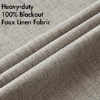 MIULEE Linen Curtains for Bedroom Solid 100% Blackout Thermal Insulated Greige - Image 5