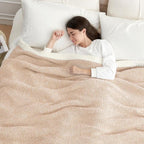 Snuggle Sac Super Soft & Reversible Heather Beige Throw - Image 2