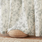 jinchan Lined Linen Blend Curtain Floral Curtains - Image 8