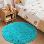 OLANLY Teal Blue Round Rugs for Bedroom - Image 3