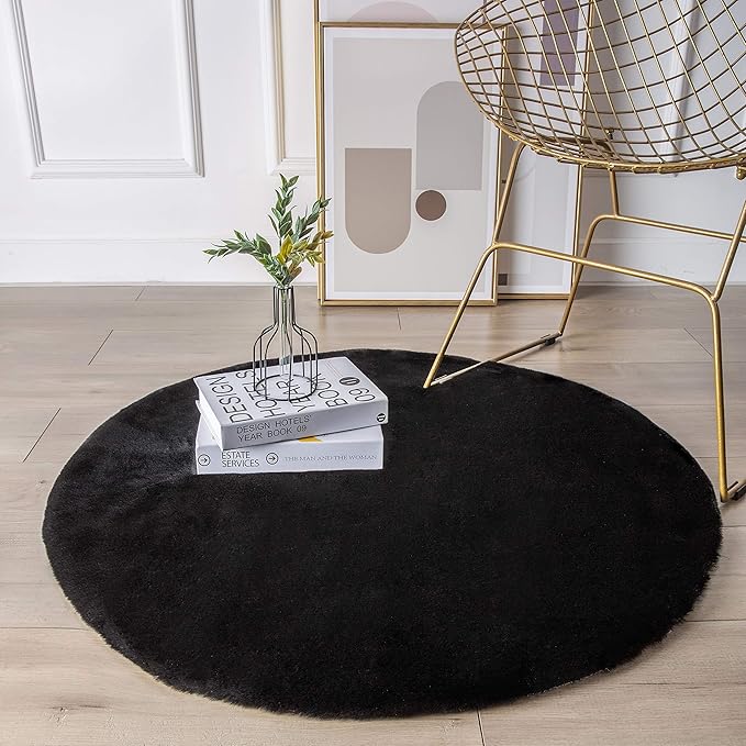 Ashler HOME DECO Ultra Soft Faux Rabbit Fur Chair Couch Cover Area Rug - Image 2