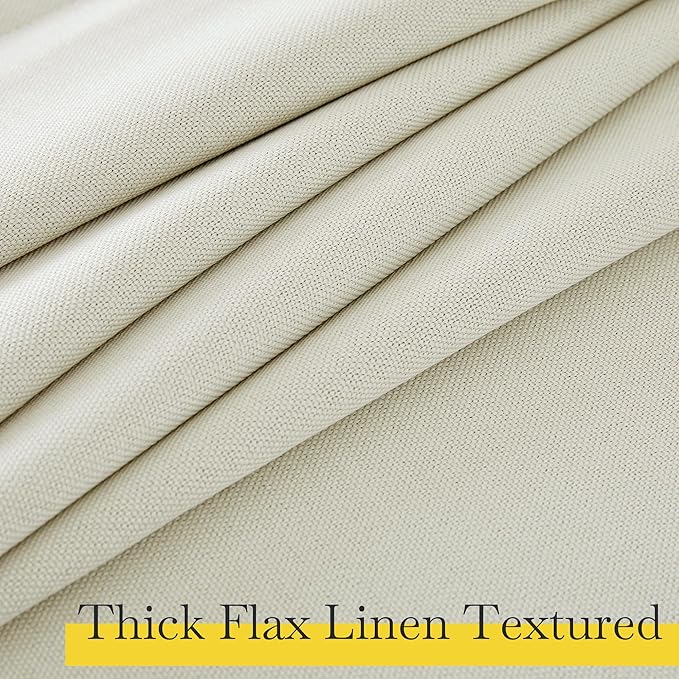 NICETOWN Faux Linen 100% Blackout 108 inch Curtains - Image 4