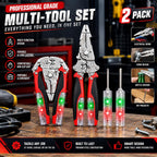 16-in-1 Foldable Wire Stripper, Electrical Multitool with 12-250V Voltage Tester, Crimper, Screw Cutter & Non-Slip Grip, Stainless Steel Voltage Test Pliers for Home Wiring, DIY & Repairs