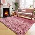 ONASAR Blush Area Rugs for Bedroom Living Room, Fluffy Fuzzy Shag Shaggy 4x6 by ONASAR