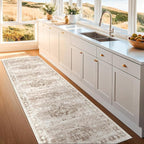 Beige Washable 2'6"x10' Extra Long Runner Rugs - Image 3