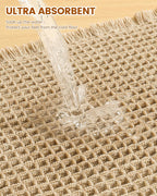 Smiry Waffle Bath Mat 60X24, Extra Soft Absorbent Bathroom Rugs, Brown