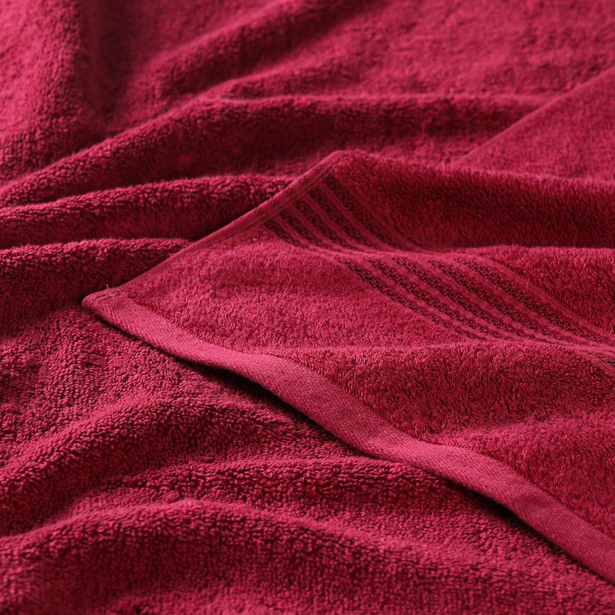 Superior Egyptian Cotton 6-Piece Towel Set, Bathroom Essentials, Towels For Bathroom, Apartment, Airbnb, Guest Bath, Face, Hand, Bath Towels, Washcloths, Absorbent, Fast Drying, Burgundy