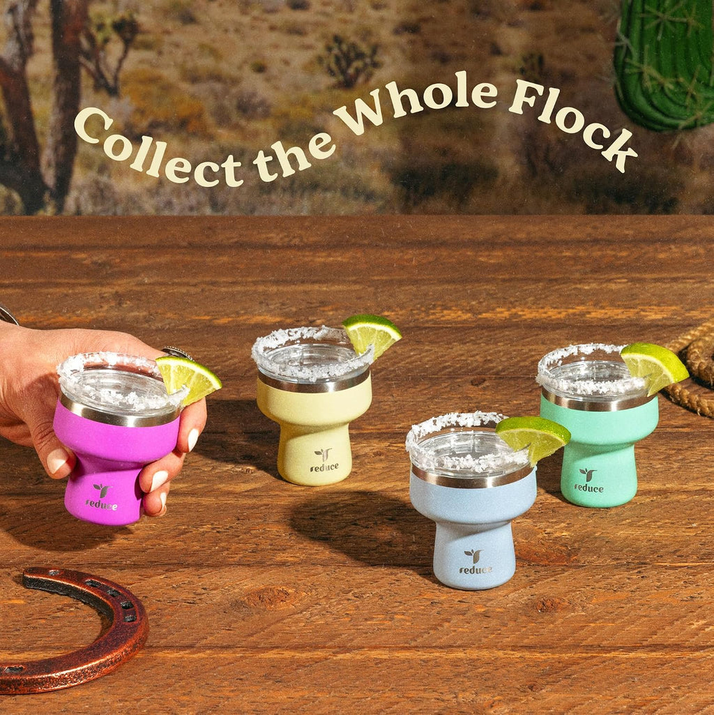REDUCE Salteeny 3-in-1 Beer Bottle Opener with Shot Glass & Cocktail Jigger – Stainless Steel Bartender Bar Tool for Home Bar, Parties & Camping – Lemon Fuscia 2 Pack