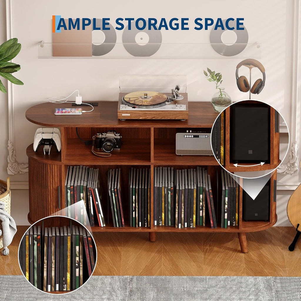 Mid-Century Modern Record Player Stand