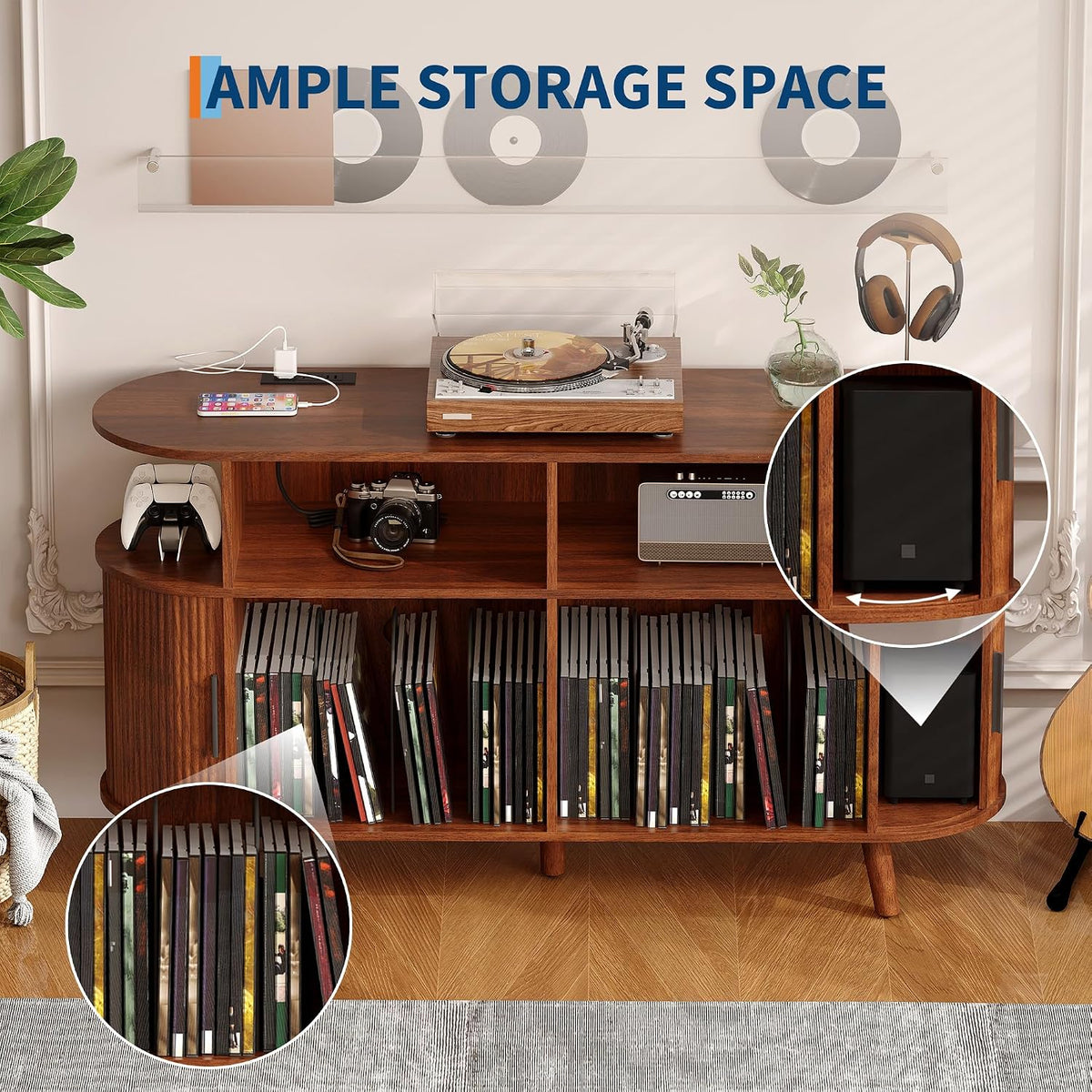 Mid-Century Modern Record Player Stand