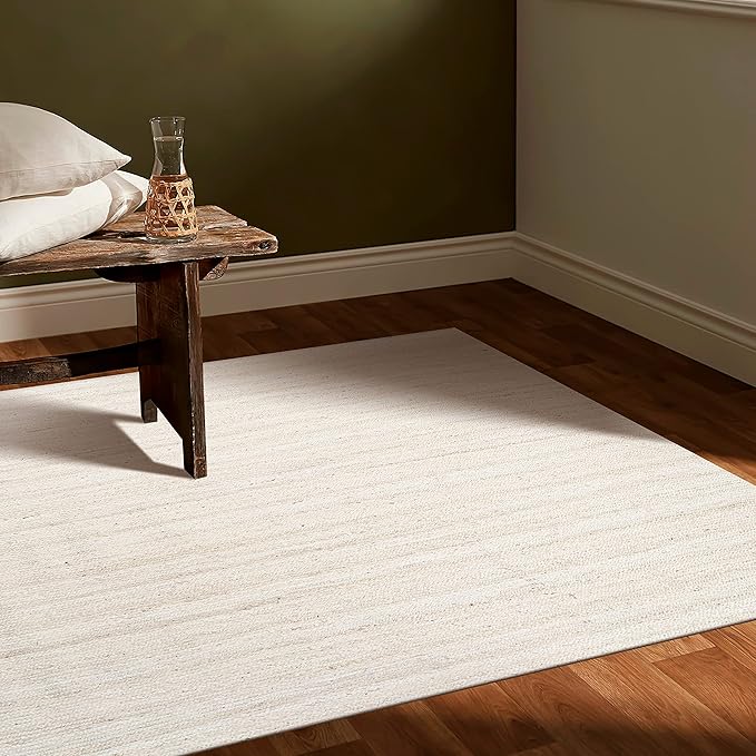 Hausattire Hand Woven Jute Braided Rug, Reversible Boho Entry Area Rugs - Image 2