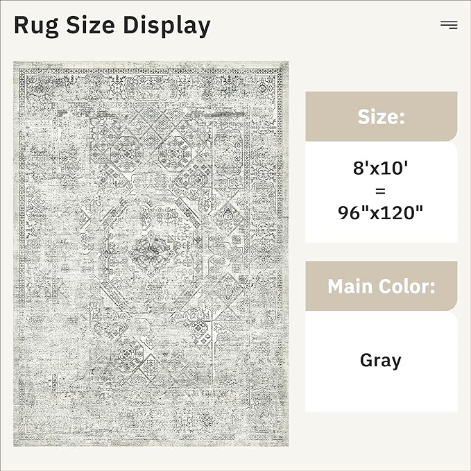 Washable Area Rug 8x10 - Image 3
