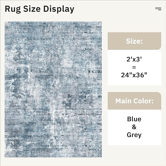 Soalmost 2x3 Abstract Washable Rugs - Image 4
