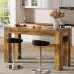 Tribesigns 63" Rectangular Dining Table, Rustic Wooden Kitchen Table with 4 Sturdy Legs, Farmhouse Dining Room Furniture for Family Meals, Apartment, or Small Space (Brown)