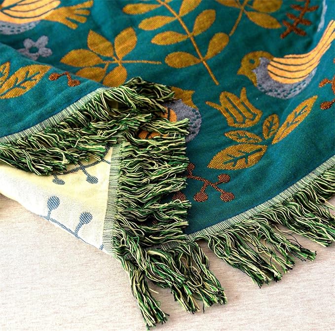 MSGKV Boho Throw Blanket 100% Cotton Blankets - Image 6