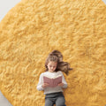 OLANLY Mustard Yellow Round Rugs by OLANLY
