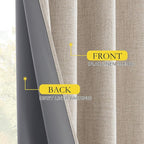 NICETOWN Oatmeal 100% Blackout Short Curtains 63 inches Lenghth Burg - Image 7