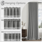 Guken 100% Blackout Linen Curtains 80 Inch Length 2 Panels Set - Image 6