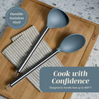 COOK WITH COLOR Silicone Cooking Utensils, Kitchen Utensil Set, Easy to Clean Silicone Kitchen Utensils, Cooking Utensils for Nonstick Cookware, Kitchen Gadgets Set, 10 Pieces, Blue and White