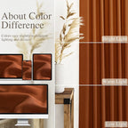 Nanspring Rust Linen Curtains 63 Inch Length - Image 3