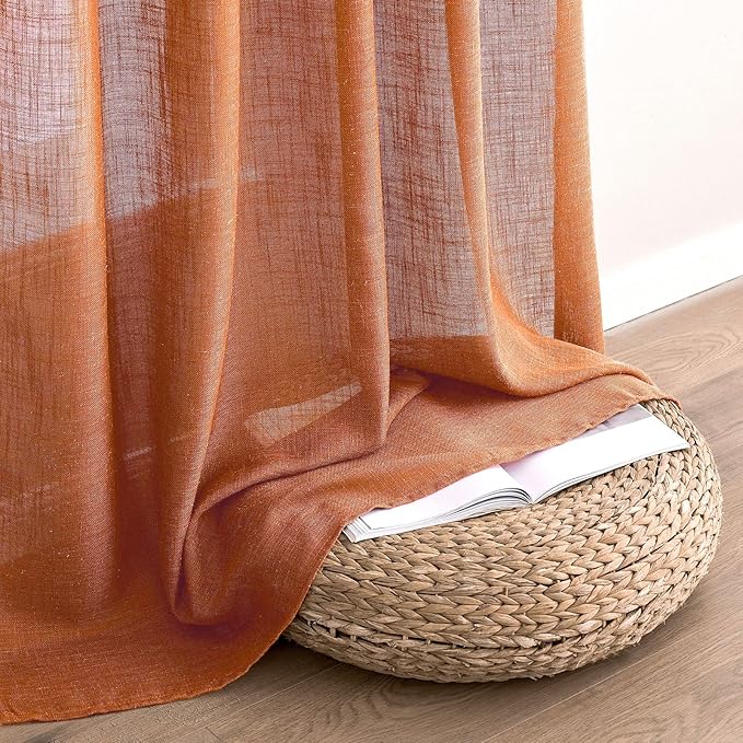 MIULEE Orange Curtains 84 Inch Length 2 Panels - Image 6