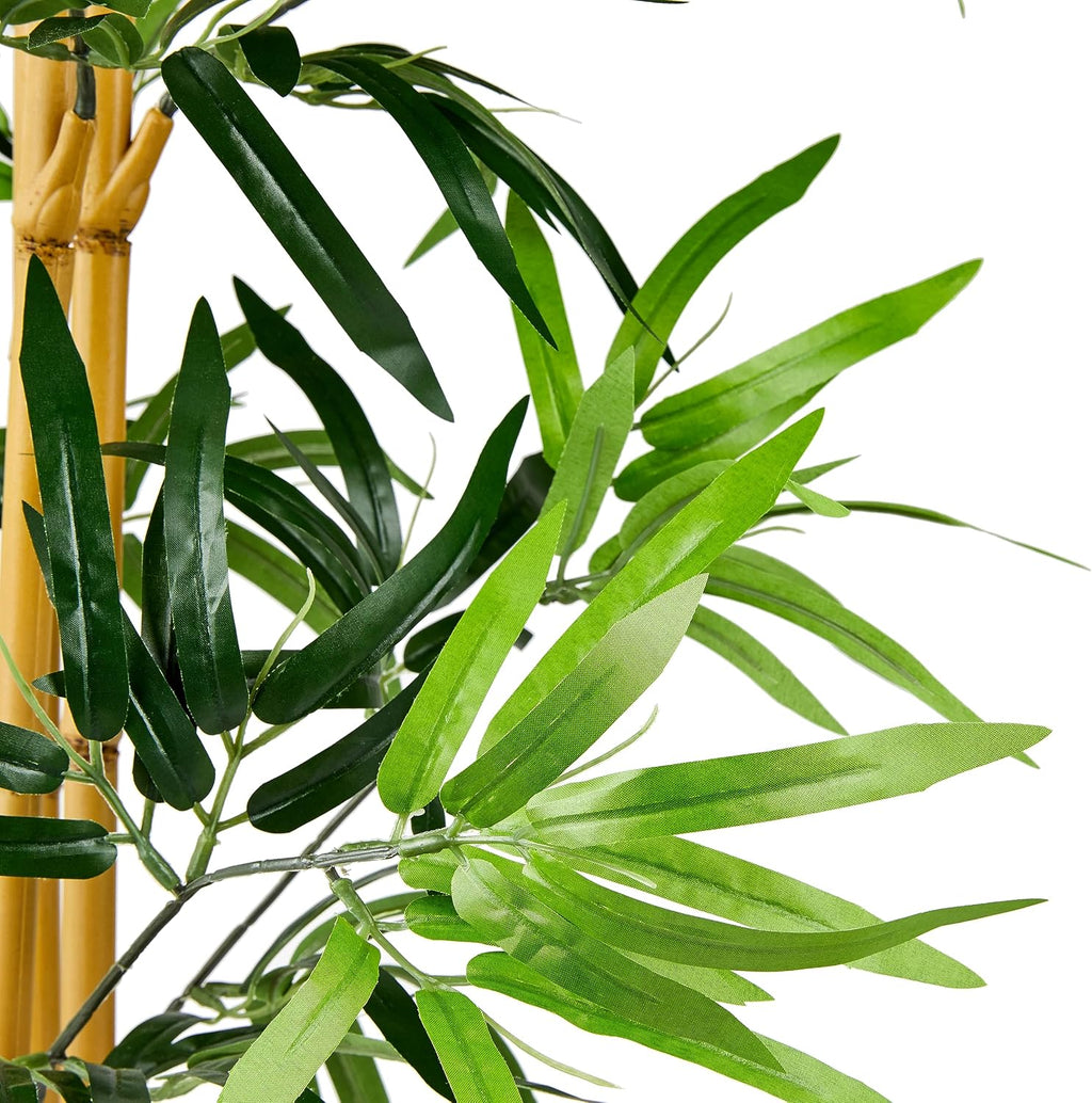 Amazon Basics Artificial Bamboo Plant with Plastic Planter Pot, 39.4", Green, Home Office Decor, Floor Plant