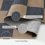 Lahome Colette Checkered Easy Jute Living Room Rugs, 5x7 Dining Room Office Rug - Image 4