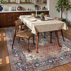 Washable Area Rug 5' x 7' Vintage Traditional Persian Mat - Image 3