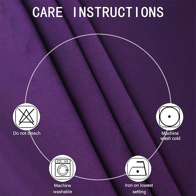 LEMOMO Purple Thermal Blackout Curtains/52 x 72 Inch/Set of 2 Panels Room - Image 4