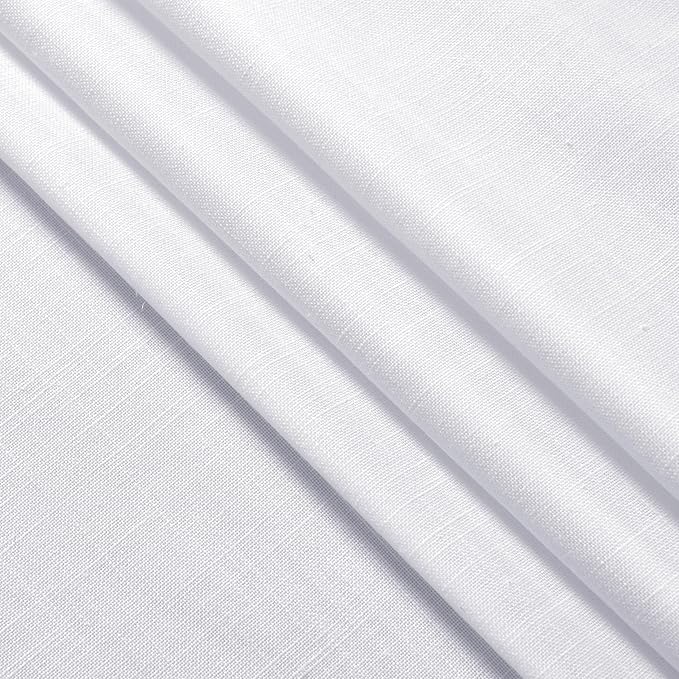 Nanspring Snow White Linen Curtains 84 Inch Length 2 Panels Set - Image 5