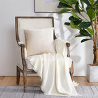 GIGIZAZA Beige Pillow Covers 24x24: Pack of 2 Throw Pillows Soft Solid Covers - Image 8